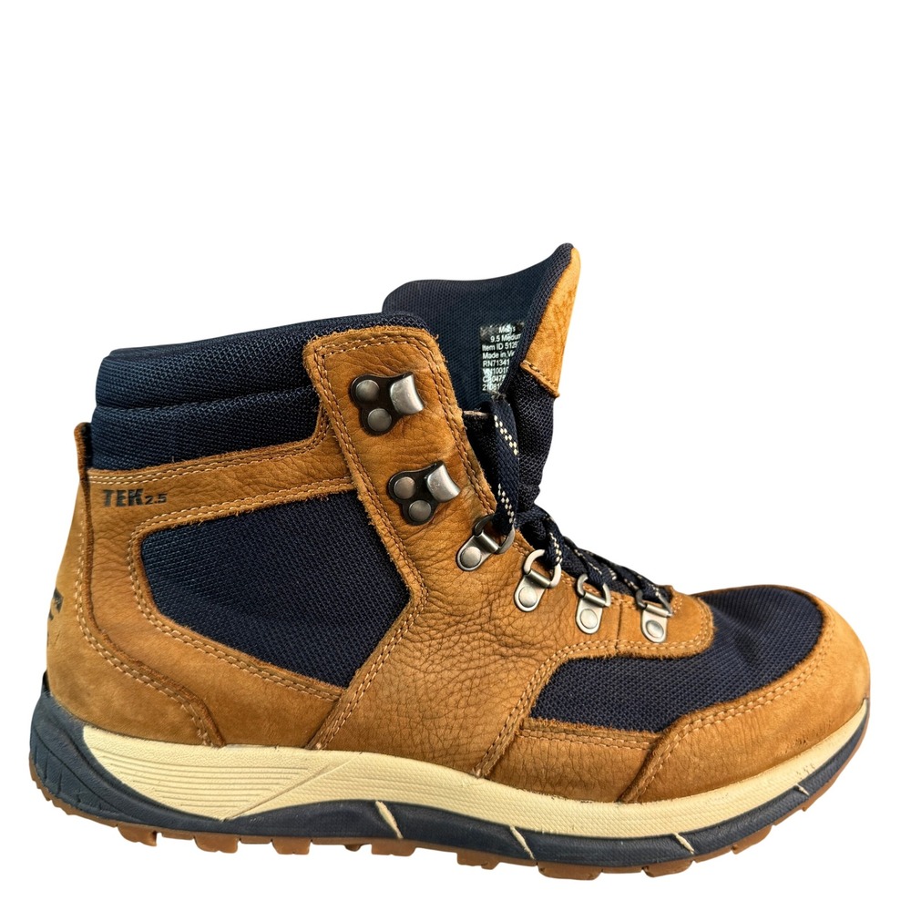 LL Bean Mens Trail Model Hiking Boots Brown Navy Waterproof TEK2.5 512537